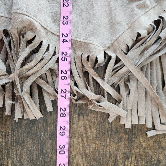 Naif Women's Faux Suede Western Style Open Front Fringe Vest, Large, Cowgirl - Picture 4 of 11